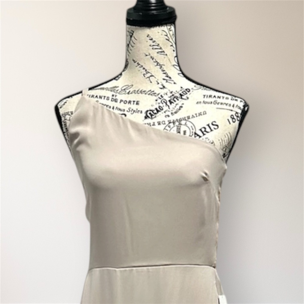 Show Me Your Mumu Shannon Maxi Dress One Shoulder Beige Spring Wedding Guest - Picture 3 of 11